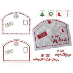 Stickmuster ITH - Briefumschlag Weihnachten